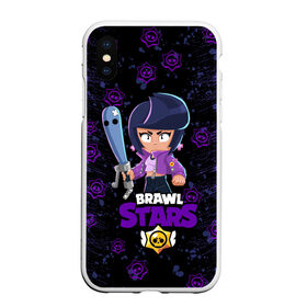 Чехол для iPhone XS Max матовый с принтом BRAWL STARS BIBI в Тюмени, Силикон | Область печати: задняя сторона чехла, без боковых панелей | bib | brawl stars | colt | crow | el brown | leon | leon shark | max | moba | sally leon | shark | акула | берли | биби | бравл старс | браун | ворон | жанр | игра | кольт | леон | леон акула | макс | нита | шелли