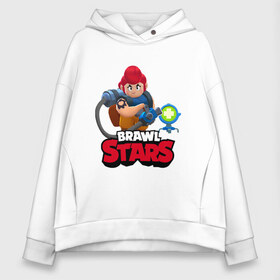 Женское худи Oversize хлопок с принтом Pam From Brawl Stars в Тюмени, френч-терри — 70% хлопок, 30% полиэстер. Мягкий теплый начес внутри —100% хлопок | боковые карманы, эластичные манжеты и нижняя кромка, капюшон на магнитной кнопке | Тематика изображения на принте: brawl | brawl st | brawl stars | colt | dynamike | game | leon | logo | mobo | poco | shelly | stars | бравл | динамайк | игра | игры | кольт | леон | лого | мобильные игры | надпись | поко | старс | шелли