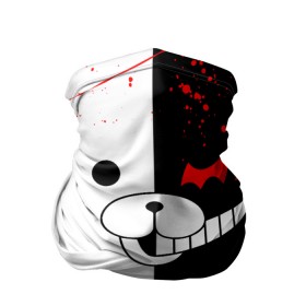 Бандана-труба 3D с принтом MONOKUMA в Тюмени, 100% полиэстер, ткань с особыми свойствами — Activecool | плотность 150‒180 г/м2; хорошо тянется, но сохраняет форму | anime | bear | black  white | danganronpa | kurokuma | monodam | monokuma | monomi | monotaro | rabbit | school | shirokuma | аниме | главарь | мoноми | монокума | черно белый | школа