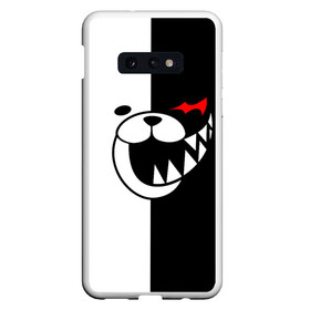 Чехол для Samsung S10E с принтом MONOKUMA (КАПЮШОН) в Тюмени, Силикон | Область печати: задняя сторона чехла, без боковых панелей | anime | bear | black  white | danganronpa | kurokuma | monodam | monokuma | monomi | monotaro | rabbit | school | shirokuma | аниме | главарь | мoноми | монокума | черно белый | школа