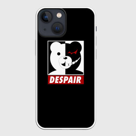 Чехол для iPhone 13 mini с принтом Monokuma despair на черном в Тюмени,  |  | anime | art | bear | danganronpa | japan | monokuma | аниме | арт | животное | манга | медведь | мишка | мульфильм | персонаж | плюшевый | япония