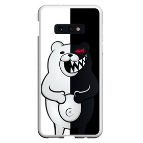 Чехол для Samsung S10E с принтом MONOKUMA в Тюмени, Силикон | Область печати: задняя сторона чехла, без боковых панелей | anime | bear | black  white | danganronpa | kurokuma | monodam | monokuma | monomi | monotaro | rabbit | school | shirokuma | аниме | главарь | мoноми | монокума | черно белый | школа