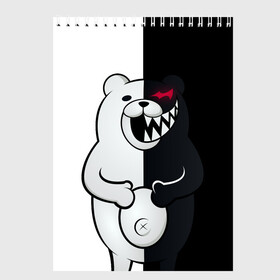 Скетчбук с принтом MONOKUMA в Тюмени, 100% бумага
 | 48 листов, плотность листов — 100 г/м2, плотность картонной обложки — 250 г/м2. Листы скреплены сверху удобной пружинной спиралью | anime | bear | black  white | danganronpa | kurokuma | monodam | monokuma | monomi | monotaro | rabbit | school | shirokuma | аниме | главарь | мoноми | монокума | черно белый | школа