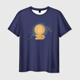 Мужская футболка 3D с принтом Биткоин в Тюмени, 100% полиэфир | прямой крой, круглый вырез горловины, длина до линии бедер | bitcoin | coin | cryptocurrency | currency | gold | mining | money | symbol | биткоин | богатство | валюта | деньги | золото | интернет | коин | крипта | криптовалюта | майнинг | символ | трейдер