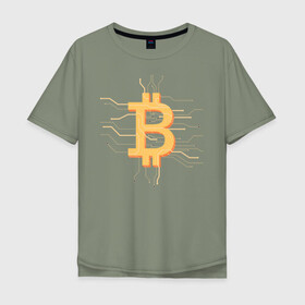 Мужская футболка хлопок Oversize с принтом Биткоин в Тюмени, 100% хлопок | свободный крой, круглый ворот, “спинка” длиннее передней части | Тематика изображения на принте: bitcoin | coin | cryptocurrency | currency | gold | mining | money | symbol | биткоин | богатство | валюта | деньги | золото | интернет | коин | крипта | криптовалюта | майнинг | символ | трейдер
