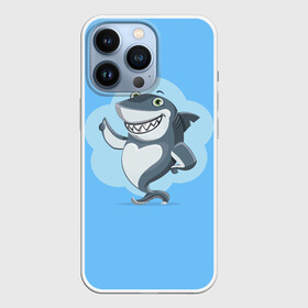Чехол для iPhone 13 Pro с принтом Акула с улыбкой в Тюмени,  |  | shark | акула | весёлый | вода | животное | зубы | милый | море | океан | опасный | палец вверх | подводный | природа | рыба | синий | смешной | улыбка | хищник | хищное