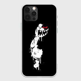 Чехол для iPhone 12 Pro с принтом MONOKUMA в темноте в Тюмени, силикон | область печати: задняя сторона чехла, без боковых панелей | anime | bear | black | danganronpa | japan | monokuma | white | аниме | белое | медведь | монокума | черное | япония