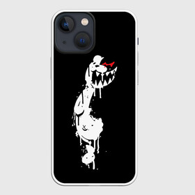 Чехол для iPhone 13 mini с принтом MONOKUMA в темноте в Тюмени,  |  | anime | bear | black | danganronpa | japan | monokuma | white | аниме | белое | медведь | монокума | черное | япония