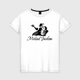 Женская футболка хлопок с принтом Танцующий в Тюмени, 100% хлопок | прямой крой, круглый вырез горловины, длина до линии бедер, слегка спущенное плечо | майкл джексон чёрно белый силуэт