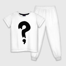 Детская пижама хлопок с принтом Знак Вопроса в Тюмени, 100% хлопок |  брюки и футболка прямого кроя, без карманов, на брюках мягкая резинка на поясе и по низу штанин
 | Тематика изображения на принте: футболка суса из гравити фолз