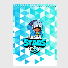 Скетчбук с принтом BRAWL STARS LEON SHARK в Тюмени, 100% бумага
 | 48 листов, плотность листов — 100 г/м2, плотность картонной обложки — 250 г/м2. Листы скреплены сверху удобной пружинной спиралью | 8 bit | bibi | brawl stars | brock | bull | crow | dinomike | el primo | leon | mobile game | nita | poko | ricochet | stars | tara | бравл старс | ворон | леон | мобильные игры