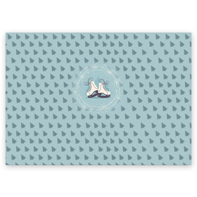 Поздравительная открытка с принтом Фигруное катание в Тюмени, 100% бумага | плотность бумаги 280 г/м2, матовая, на обратной стороне линовка и место для марки
 | figure skating | коньки | конькобежный спорт | фигурное катание