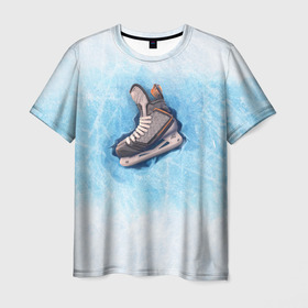 Мужская футболка 3D с принтом Фигурное катание в Тюмени, 100% полиэфир | прямой крой, круглый вырез горловины, длина до линии бедер | figure skating | коньки | конькобежный спорт | фигурное катание