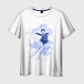 Мужская футболка 3D с принтом Фигурное катание в Тюмени, 100% полиэфир | прямой крой, круглый вырез горловины, длина до линии бедер | figure skating | коньки | конькобежный спорт | фигурное катание