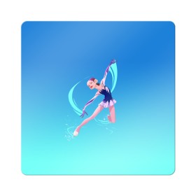 Магнит виниловый Квадрат с принтом Фигурное катание в Тюмени, полимерный материал с магнитным слоем | размер 9*9 см, закругленные углы | figure skating | коньки | конькобежный спорт | фигурное катание