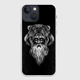 Чехол для iPhone 13 mini с принтом Велес в Тюмени,  |  | Тематика изображения на принте: бог | божество | древнерусский | жрец | медведь | мифология | пантеон | русский | русь | скандинавы | славяне | старец | языческий