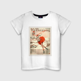 Детская футболка хлопок с принтом Фигурное катание в Тюмени, 100% хлопок | круглый вырез горловины, полуприлегающий силуэт, длина до линии бедер | figure skating | коньки | конькобежный спорт | фигурное катание