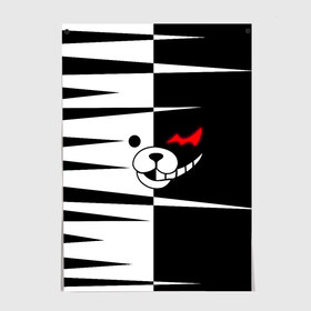 Постер с принтом monokuma в Тюмени, 100% бумага
 | бумага, плотность 150 мг. Матовая, но за счет высокого коэффициента гладкости имеет небольшой блеск и дает на свету блики, но в отличии от глянцевой бумаги не покрыта лаком | danganronpa | monokuma | trigger happy havoc | аниме | игрушка | манга | медведь | монокума | монохром | мягкая игрушка робот | робот