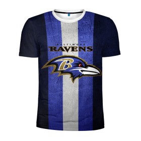 Мужская футболка 3D спортивная с принтом Baltimore Ravens в Тюмени, 100% полиэстер с улучшенными характеристиками | приталенный силуэт, круглая горловина, широкие плечи, сужается к линии бедра | Тематика изображения на принте: 