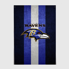 Постер с принтом Baltimore Ravens в Тюмени, 100% бумага
 | бумага, плотность 150 мг. Матовая, но за счет высокого коэффициента гладкости имеет небольшой блеск и дает на свету блики, но в отличии от глянцевой бумаги не покрыта лаком | 