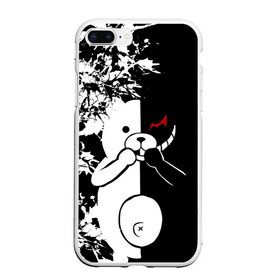 Чехол для iPhone 7Plus/8 Plus матовый с принтом monokuma в Тюмени, Силикон | Область печати: задняя сторона чехла, без боковых панелей | danganronpa | monokuma | trigger happy havoc | аниме | игрушка | манга | медведь | монокума | монохром | мягкая игрушка робот | робот