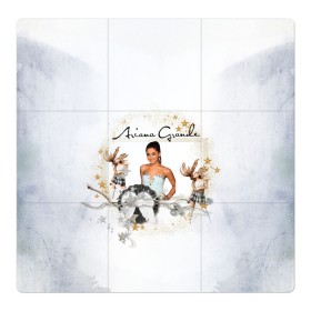 Магнитный плакат 3Х3 с принтом ARIANA GRANDE в Тюмени, Полимерный материал с магнитным слоем | 9 деталей размером 9*9 см | 3d | ariana grande | арт | звезды | исполнительница | лого | логотип | музыка | надпись | облако | певица | эмблема