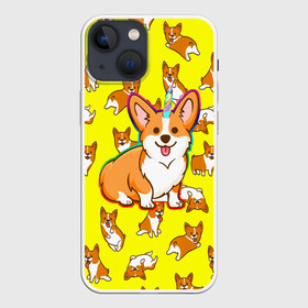 Чехол для iPhone 13 mini с принтом Corgi в Тюмени,  |  | corgi | dog | dogs | волшебство | единорог | корги | мило | радуга | собаки | собачки