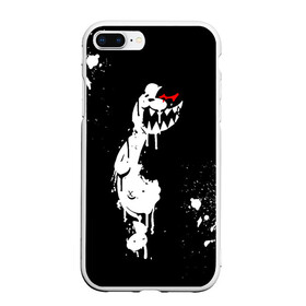 Чехол для iPhone 7Plus/8 Plus матовый с принтом Monokuma paint в Тюмени, Силикон | Область печати: задняя сторона чехла, без боковых панелей | Тематика изображения на принте: danganronpa | eye | monokuma | paint | аватар | антагонист | брызги | глаз | игрушка | краска | медведь | монокума | мягкая | панда | потёки | робот