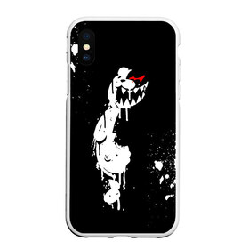 Чехол для iPhone XS Max матовый с принтом Monokuma paint в Тюмени, Силикон | Область печати: задняя сторона чехла, без боковых панелей | danganronpa | eye | monokuma | paint | аватар | антагонист | брызги | глаз | игрушка | краска | медведь | монокума | мягкая | панда | потёки | робот