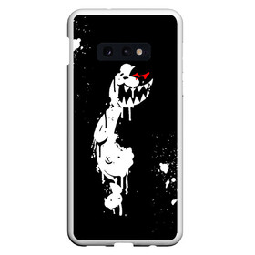 Чехол для Samsung S10E с принтом Monokuma paint в Тюмени, Силикон | Область печати: задняя сторона чехла, без боковых панелей | Тематика изображения на принте: danganronpa | eye | monokuma | paint | аватар | антагонист | брызги | глаз | игрушка | краска | медведь | монокума | мягкая | панда | потёки | робот