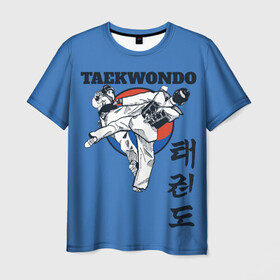 Мужская футболка 3D с принтом Taekwondo в Тюмени, 100% полиэфир | прямой крой, круглый вырез горловины, длина до линии бедер | taekwondo | восточные единоборства | единоборства | теквондо | тхэквондо | тэквондо