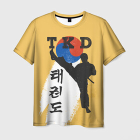 Мужская футболка 3D с принтом TKD в Тюмени, 100% полиэфир | прямой крой, круглый вырез горловины, длина до линии бедер | taekwondo | восточные единоборства | единоборства | теквондо | тхэквондо | тэквондо