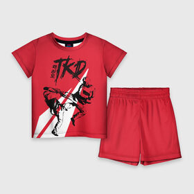 Детский костюм с шортами 3D с принтом Taekwondo в Тюмени,  |  | Тематика изображения на принте: taekwondo | восточные единоборства | единоборства | теквондо | тхэквондо | тэквондо