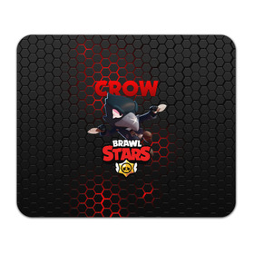 Коврик для мышки прямоугольный с принтом BRAWL STARS CROW | ВОРОН в Тюмени, натуральный каучук | размер 230 х 185 мм; запечатка лицевой стороны | bibi | brawl stars | crow | el brown | leon | leon shark | max | sally leon | shark | stars | акула | биби | ворон | леон