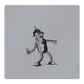 Магнитный плакат 3Х3 с принтом Futurama. Bender Banksy в Тюмени, Полимерный материал с магнитным слоем | 9 деталей размером 9*9 см | bender | express | fry | futurama | future | leela | philip | planet | turanga | zoidberg | бендер | будущее | джей | зойдберг | лила | родригес | сгибальщик | туранга | филип | фрай | футурама
