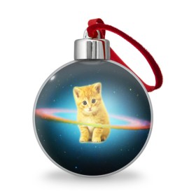 Ёлочный шар с принтом Рыжий Котик в Тюмени, Пластик | Диаметр: 77 мм | cat | cats | животные | киса | киска | кот | котики | коты | котэ | кошка | природа