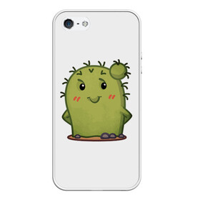 Чехол для iPhone 5/5S матовый с принтом кактус в Тюмени, Силикон | Область печати: задняя сторона чехла, без боковых панелей | emoji рисунок | kaktus | кактус | кактусик | смайл | стикер | эмоджи