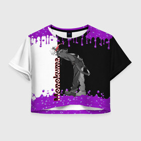 Женская футболка Crop-top 3D с принтом Monokuma в Тюмени, 100% полиэстер | круглая горловина, длина футболки до линии талии, рукава с отворотами | 