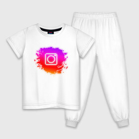 Детская пижама хлопок с принтом Instagram в Тюмени, 100% хлопок |  брюки и футболка прямого кроя, без карманов, на брюках мягкая резинка на поясе и по низу штанин
 | 