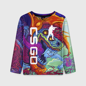 Детский лонгслив 3D с принтом CS GO HYPERBEAST | КС ГО ХАЙПЕРБИСТ в Тюмени, 100% полиэстер | длинные рукава, круглый вырез горловины, полуприлегающий силуэт
 | Тематика изображения на принте: astralis | awp | counter strike | cs go | cs go global offensive | cs:go | faze clan | hyper beast | team liquid | астралис | кс го | тим ликвид | фейз клан | хайпер бист