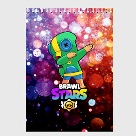 Скетчбук с принтом Brawl Stars Leon Dab в Тюмени, 100% бумага
 | 48 листов, плотность листов — 100 г/м2, плотность картонной обложки — 250 г/м2. Листы скреплены сверху удобной пружинной спиралью | brawl | computer | dab | dance | game | gesture | hero | leon | main | moba | stars | герой | главный | даб | драки | жест | звезды | игра | компьютерная | лев | моба | танец