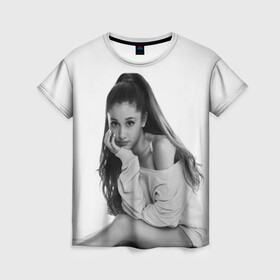 Женская футболка 3D с принтом Ariana Grande (Ариана Гранде) в Тюмени, 100% полиэфир ( синтетическое хлопкоподобное полотно) | прямой крой, круглый вырез горловины, длина до линии бедер | ariana grande | актриса | американская певица | ариана | ариана гранде | гранде | девушка | музыка | певица | песни | продюсер