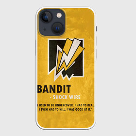 Чехол для iPhone 13 mini с принтом Bandit (R6s) в Тюмени,  |  | art | bandit | game | logo | rainbow | shooter | siege | six | ubisoft | арт | бандит | игра | игры | компьютерные | лого | оперативник | осада | персонаж | радуга 6 | шутер