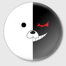 Значок с принтом Monokuma в Тюмени,  металл | круглая форма, металлическая застежка в виде булавки | Тематика изображения на принте: anime | character | dangan ronpa | kawai | manga | аниме | анимэ | глаз | данганронпа | двухцветная | директор | злодей | из | изображение | кавай | крутой | лицо | манга | медведь | милый | мишка | на груди | необычный | нос