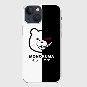 Чехол для iPhone 13 mini с принтом _Monokuma_ в Тюмени,  |  | anime | character | dangan ronpa | kawai | manga | аниме | анимэ | глаз | данганронпа | двухцветная | директор | злодей | из | изображение | кавай | крутой | лицо | манга | медведь | милый | мишка | на груди | необычный | нос