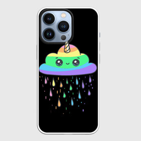 Чехол для iPhone 13 Pro с принтом радужный единорог в Тюмени,  |  | Тематика изображения на принте: like | likee | rainbow | единорог | лайк | облоко | радужный единорог | тучка