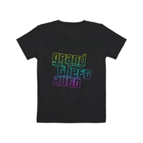 Детская футболка хлопок с принтом Gta logo:gradient в Тюмени, 100% хлопок | круглый вырез горловины, полуприлегающий силуэт, длина до линии бедер | grand theft auto | gta | геометрия | гта | гта 5 | игра | линии | логотип | пеф