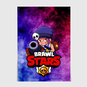 Постер с принтом Brawl Stars - Penny в Тюмени, 100% бумага
 | бумага, плотность 150 мг. Матовая, но за счет высокого коэффициента гладкости имеет небольшой блеск и дает на свету блики, но в отличии от глянцевой бумаги не покрыта лаком | brawl | penny | stars | герой | игра | компьютерная | мобильная | пенни