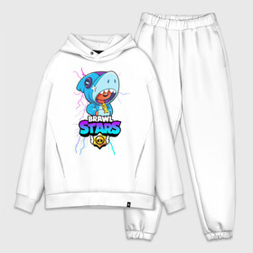 Мужской костюм хлопок OVERSIZE с принтом BRAWL STARS LEON SHARK | ЛЕОН АКУЛА в Тюмени,  |  | bibi | brawl stars | crow | el brown | leon | leon shark | max | sally leon | shark | stars | акула | биби | ворон | леон