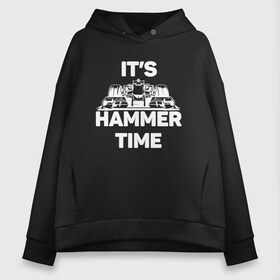 Женское худи Oversize хлопок с принтом Its hammer time в Тюмени, френч-терри — 70% хлопок, 30% полиэстер. Мягкий теплый начес внутри —100% хлопок | боковые карманы, эластичные манжеты и нижняя кромка, капюшон на магнитной кнопке | hammer time | lewis hamilton | льюис хэмилтон